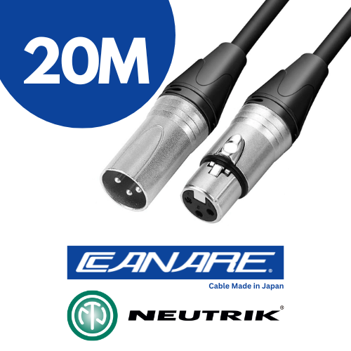 PRO-CUSTOM XLR Male to XLR Female Audio Cable - 20 Meters