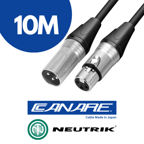 PRO-CUSTOM XLR Male to XLR Female Audio Cable - 10 Meter