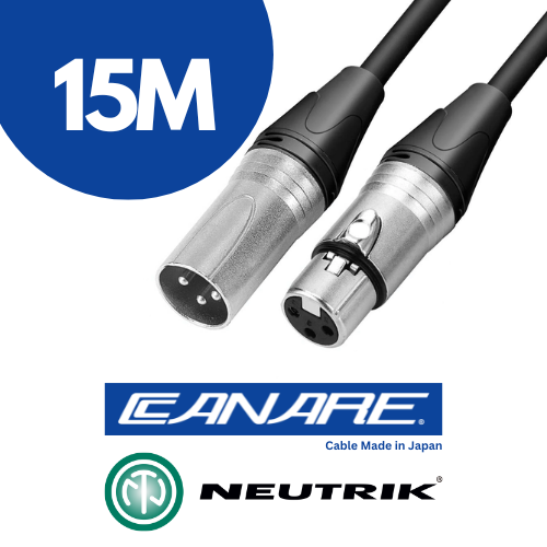 PRO-CUSTOM XLR Male to XLR Female Audio Cable - 15 Meters