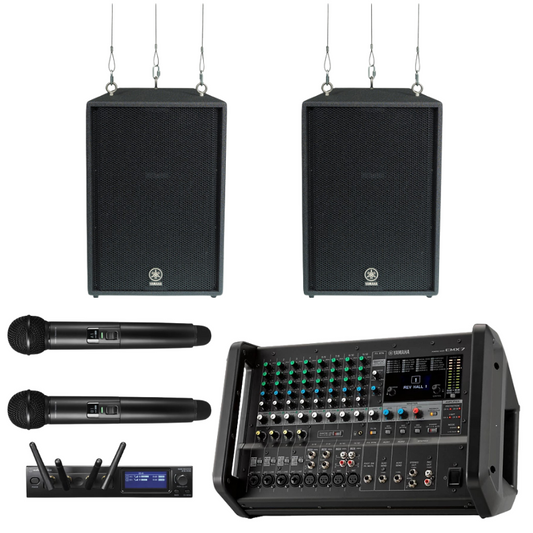 Auditorium Sound System with Yamaha C115VA Speakers & Wireless Mics