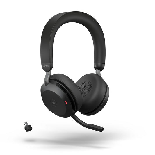 Jabra Evolve2 75 MS Stereo ANC, Wireless Bluetooth Headset, Link 380 Adapter, USB-C (Black)  27599-999-899