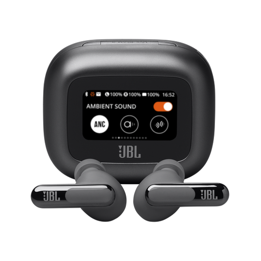 JBL Live Beam 3 True Wireless Noise-Cancelling Earbuds with Smart Charging Case and Hi-Res Audio (Black)