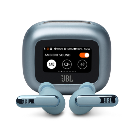 JBL Live Beam 3 True Wireless Noise-Cancelling Earbuds with Smart Charging Case and Hi-Res Audio (Blue)
