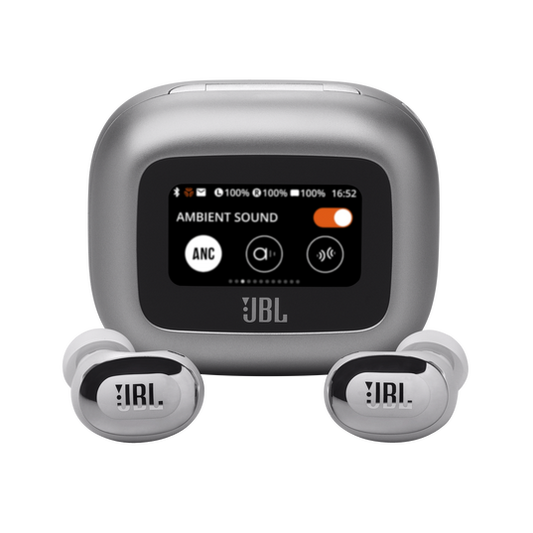 JBL Live Buds 3 True Wireless Noise-Cancelling Earbuds with Hi-Res Audio and Smart Charging Case (Silver)