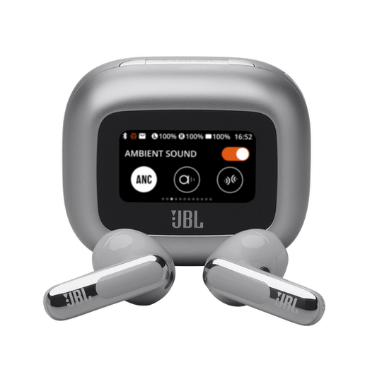JBL Live Flex 3 True Wireless Noise-Cancelling Earbuds with Smart Charging Case (Silver)