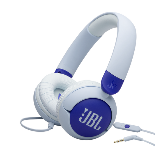 JBL Junior 320 Wired On-Ear Headphones for Kids - Safe Volume & Fun Design (Blue)
