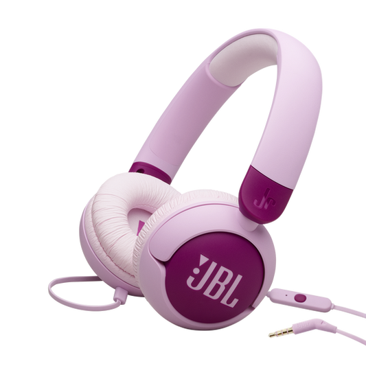 JBL Junior 320 Wired On-Ear Headphones for Kids - Safe Volume & Fun Design (Purple)