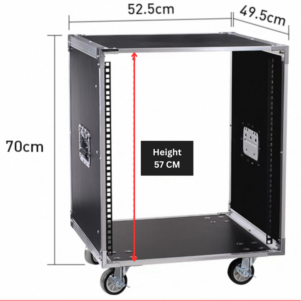 12U Rack Mount Case/Cabinet with Wheels (No Shelves) – Musicshop