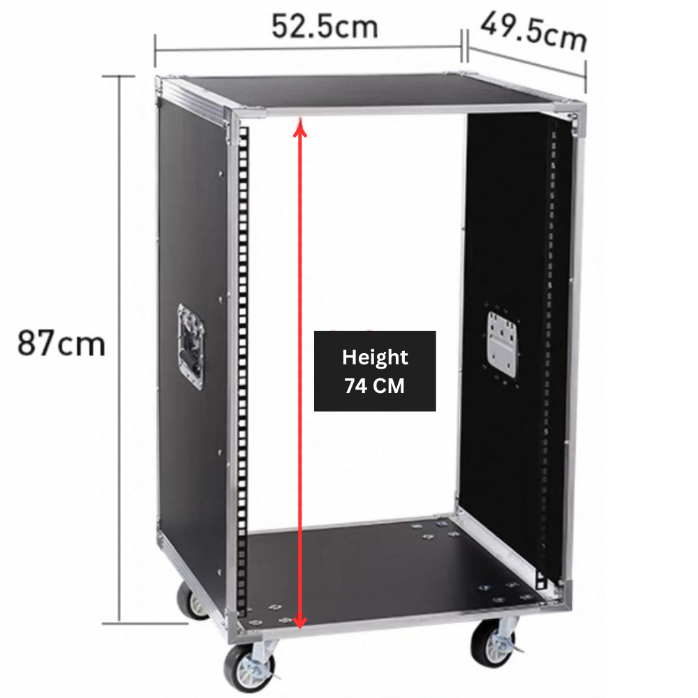 16U Rack Mount Case with Wheels (No Shelves) – Musicshop