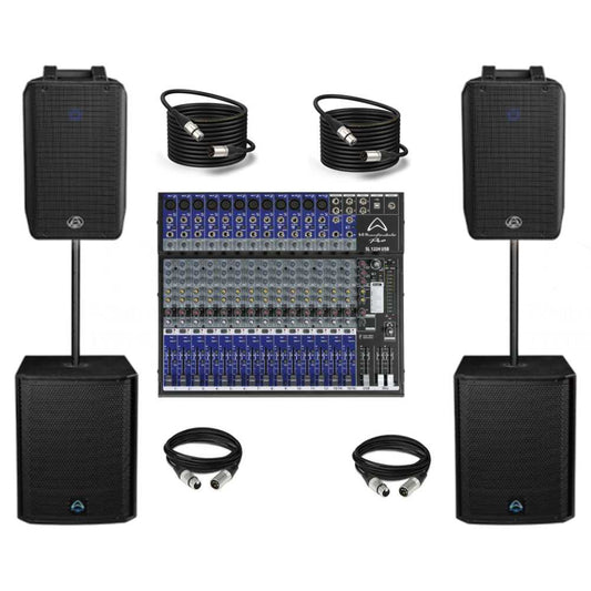 Wharfedale Pro Events Sound System with 2 AX12BT, 2 T-Sub AX15B 1400W Subwoofer