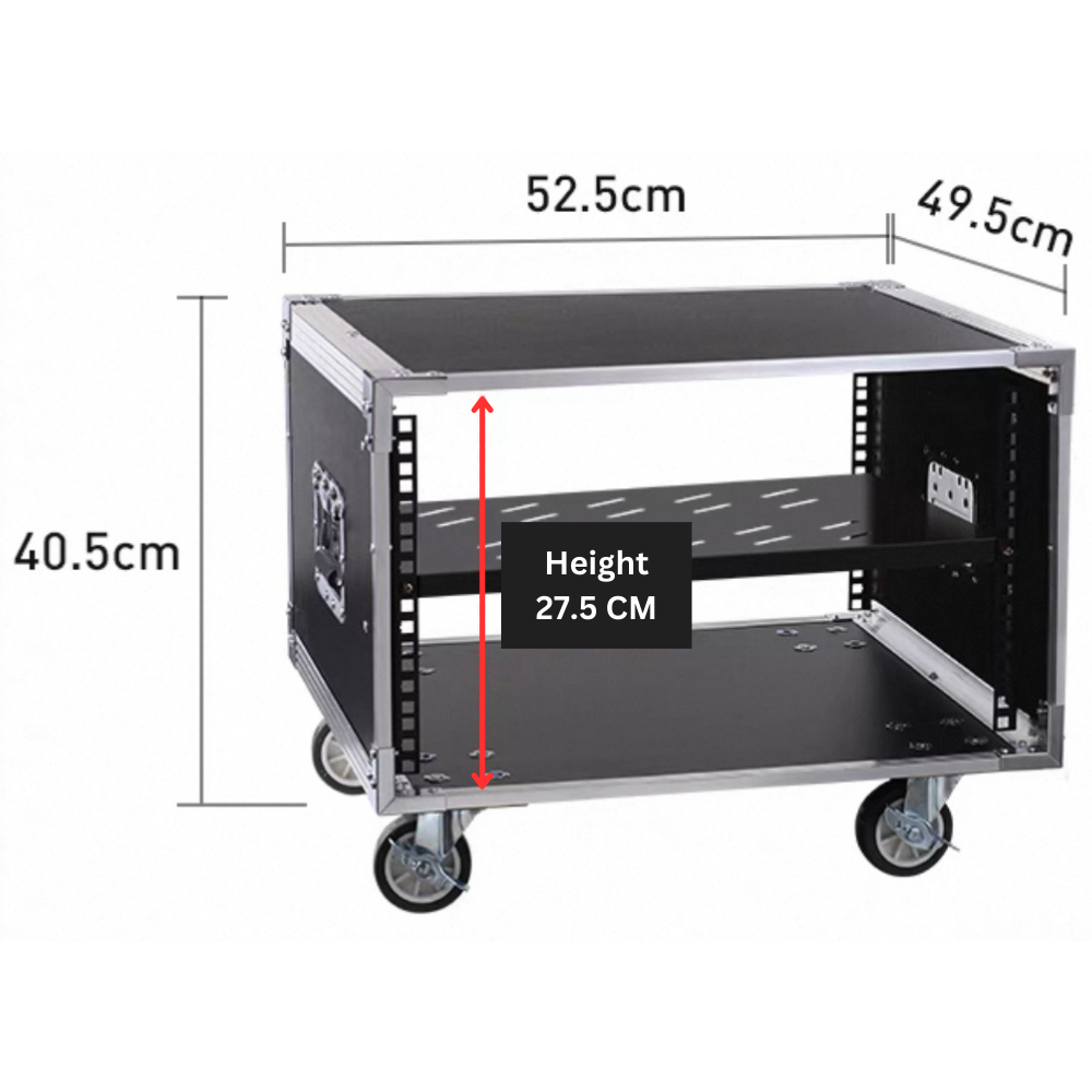 6U Rack Mount Case/Cabinet, 1 Shelves with Wheels – Musicshop