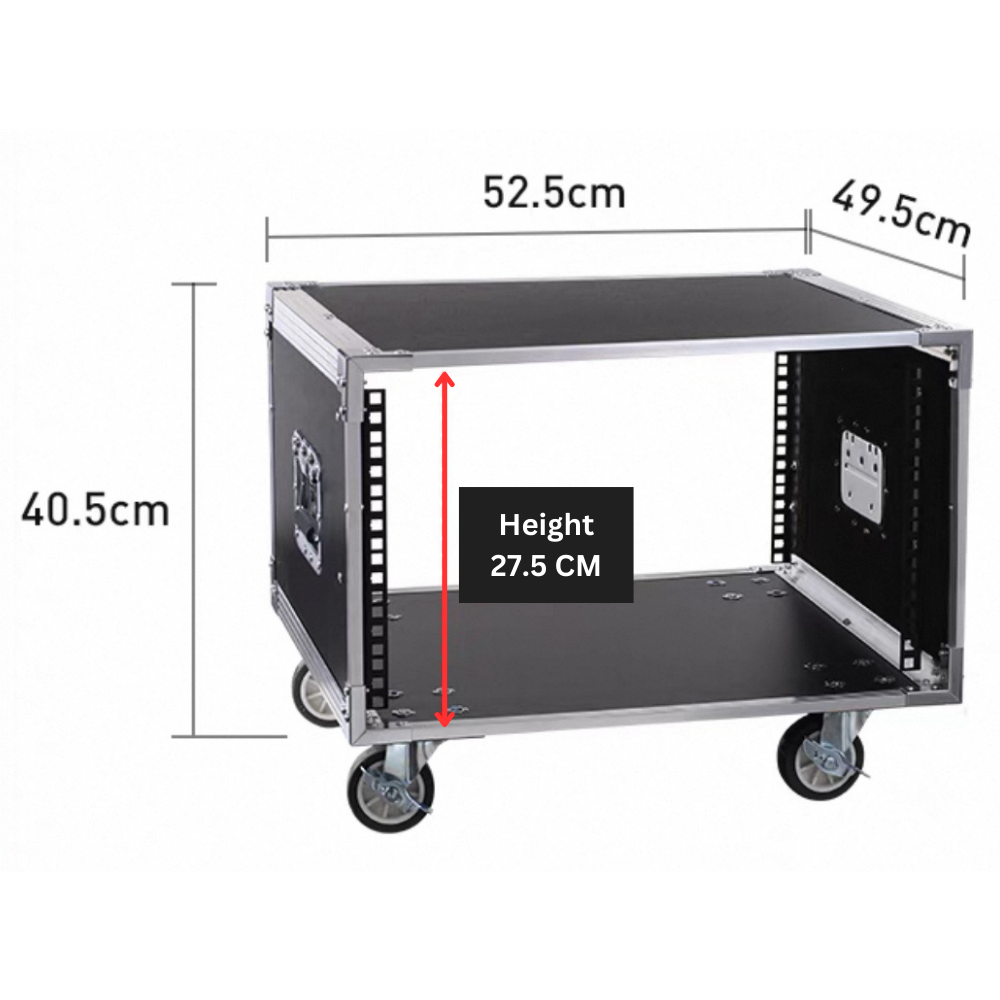 Comm Rack 6 U Rack 6U Rack Mount Case/Cabinet with Wheels (No Shelves) – Musicshop