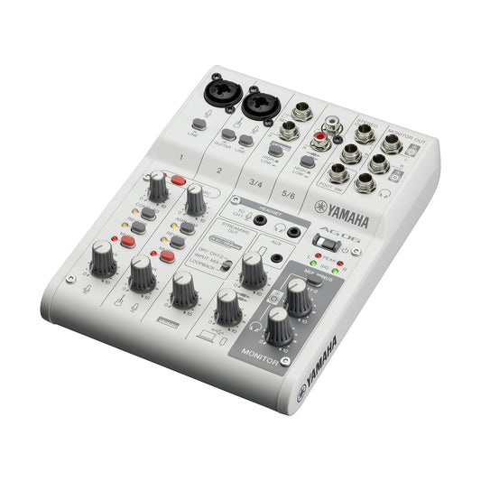 AG06 MK2 Live Streaming Mixer with USB Audio Interface (White)