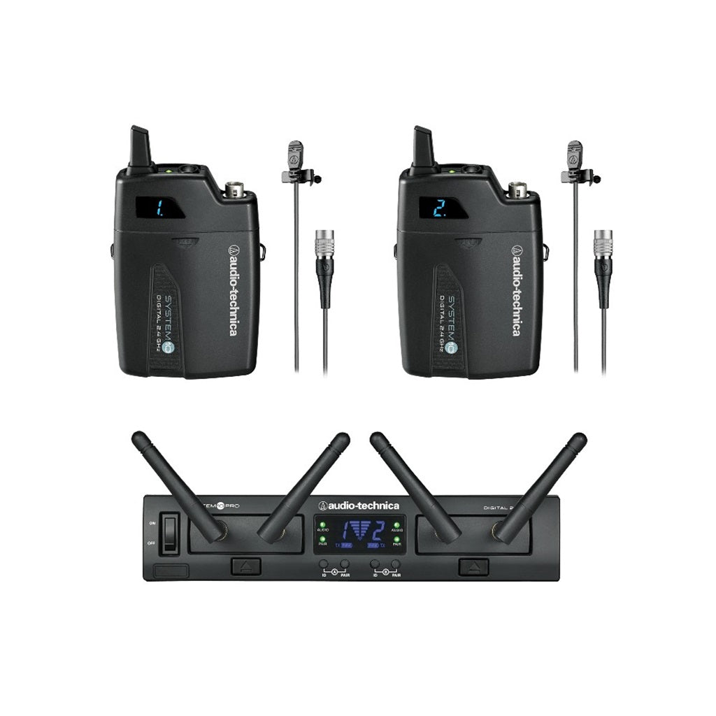 Audio-Technica ATW-1311/L System 10 PRO Dual-Channel Digital Wireless Omni Lavalier Microphone System (2.4 GHz)