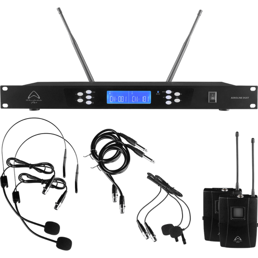 Wharfedale Pro Aeroline Duet B Dual-Channel Beltpack Wireless Microphone System