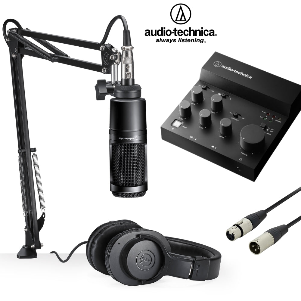 Audio-Technica Live Streaming & Podcasting Bundle - AT2020, ATH-M20x ...