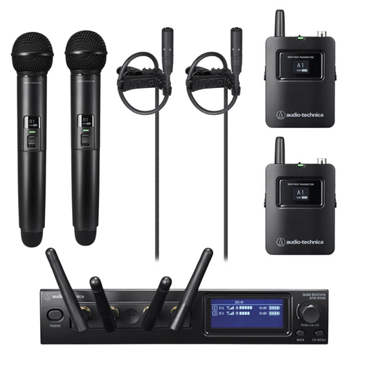 Audio Technica ATW-1443/BP898cW System 20 PRO Quad Wireless Combo System