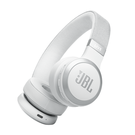 JBL Live 670NC Wireless On-Ear Headphones with True Adaptive Noise Cancelling (White)