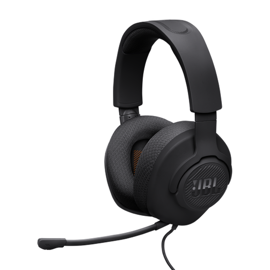 JBL Quantum 100M2 Wired Over-Ear Gaming Headset with Detachable Boom Mic and USB-C Adapter (Black)