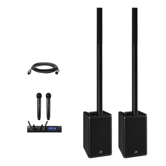 Live Music System with 2 Yamaha STAGEPAS 1K MKII & Audio-Technica ATW-1422 Wireless Mics
