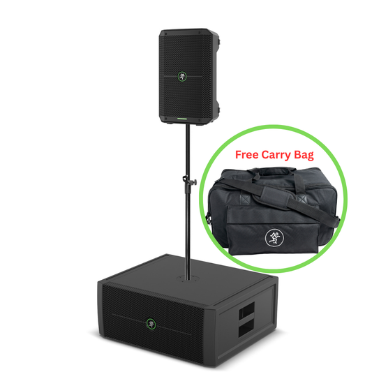 Mackie Portable PA Set: Thump GO Speakers, Subwoofer, Pole & Bag