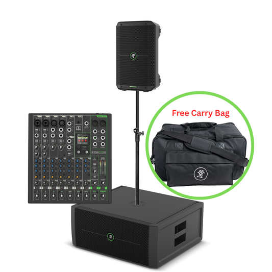 Mackie Pro GO Bundle: Thump GO Speakers, Sub, ProFX10 Mixer, Pole & Bag