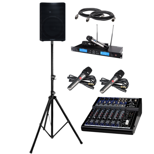 QSC CP12 speaker bundle for physical and   Hybrid events (Zoom events)