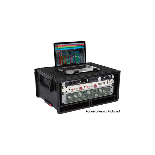SKB 1SKB-iSF4U Injection Molded 4U Studio Flyer Rack Case with Laptop Surface