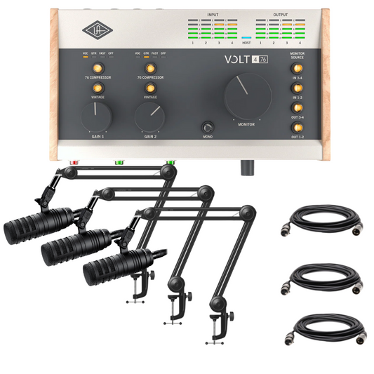 Podcast Bundle- Volt476, 3x AT BP40, 3x XLR Cable, AT8700 Boom Arm