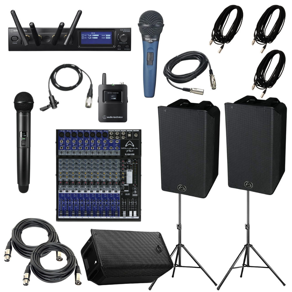 Sound System Box Complete Sound System Bundle with Speakers, Mixer & Wireless Mics β Musicshop