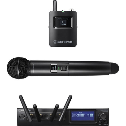 Audio-Technica ATW-1423/AT831cW System 20 PRO 2-Person Digital Wireless Combo Microphone System with Handheld & Bodypack Transmitters (2.4 GHz)