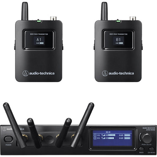 Audio-Technica ATW-1421/AT831cW System 20 PRO 2-Person Digital Wireless Bodypack Microphone System (2.4 GHz)