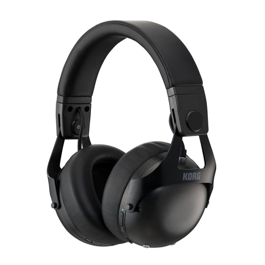 Korg NC-Q1 Black Smart Noise Cancelling DJ Headphones, front view