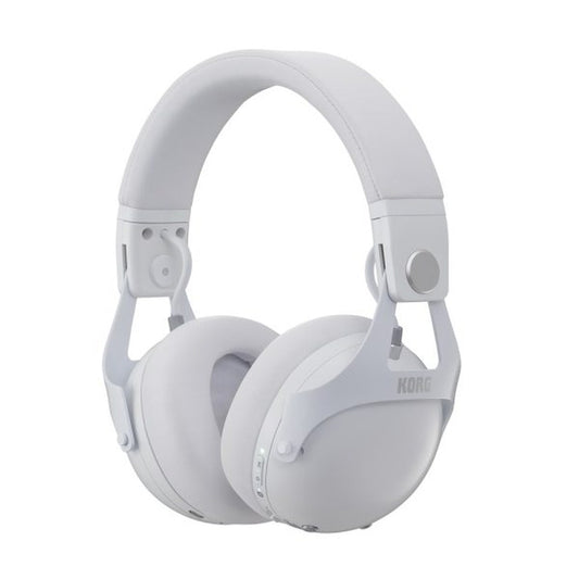 Korg NC-Q1 White Smart Noise Cancelling DJ Headphones, front view