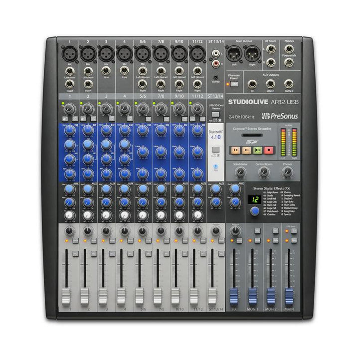 PreSonus-StudioLive-AR12-USB-Mixer-and-Audio-Interface-with-Effects-top-view