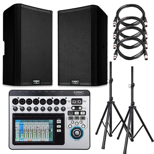 Small-Band-Portable-PA-System-Package-with-2-QSC-K10.2-Speakers-and-QSC-Digital-Mixer